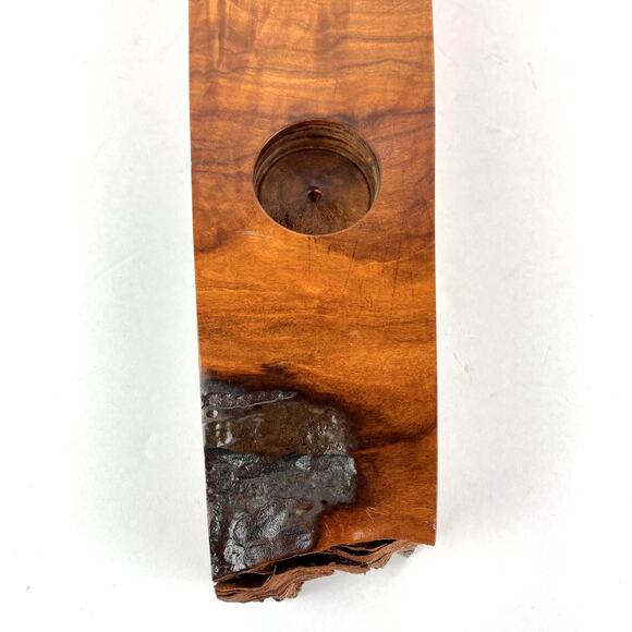 Live Edge Walnut Wood Tea Light Holder Centerpiece - Picture 8 of 9